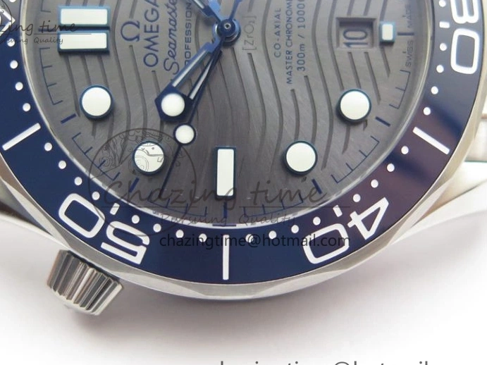 0401 Seamaster Diver 300M ORF 1:1 Best Edition Blue Ceramic Gray Dial on SS Bracelet A HighQuality 7867